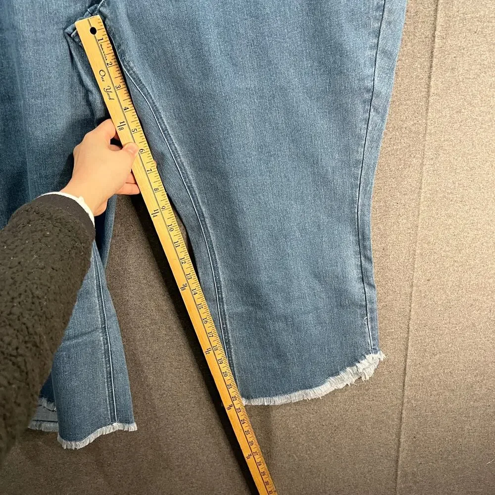 Studio Park x Jane Treacy Regular Denim Kick Flare Cropped Medium Wash, Plus 22